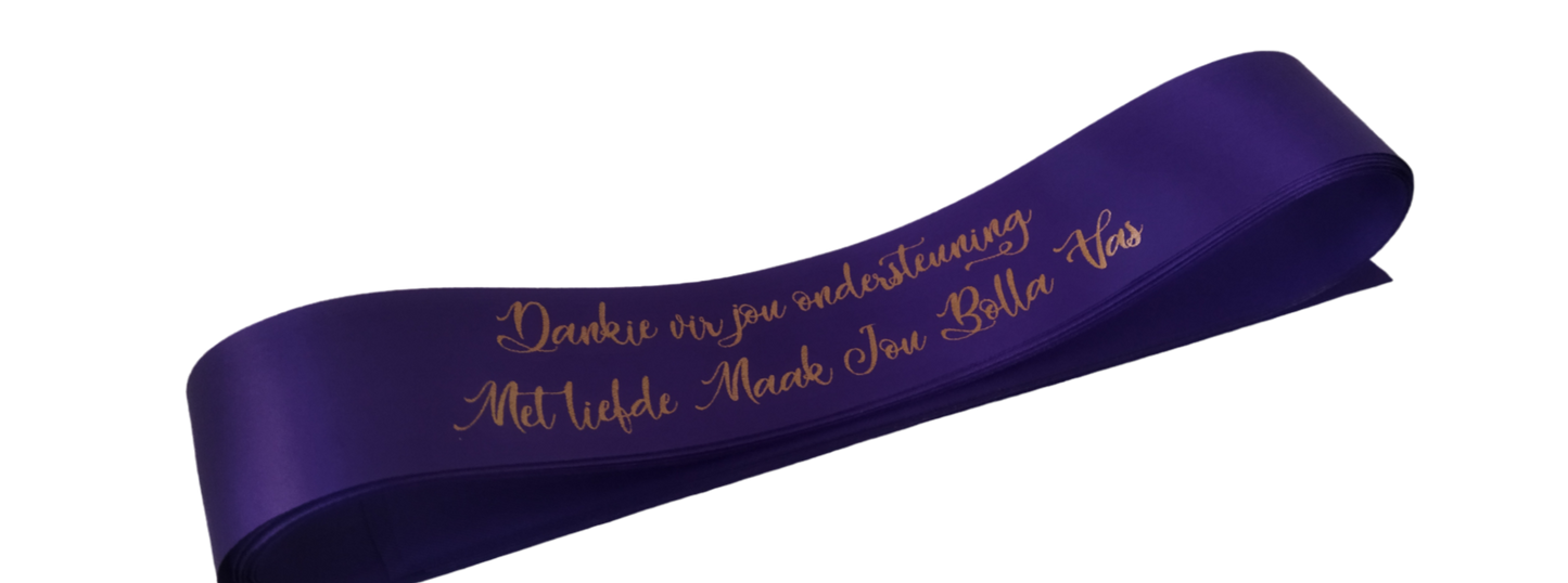 Gold / Silver Printed Satin Ribbons (price per meter)
