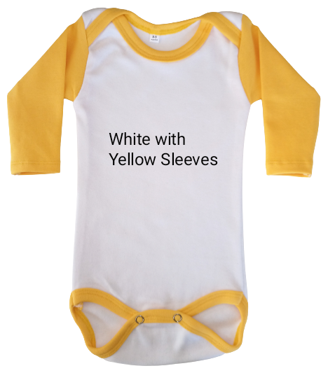 Long sleeve 2-tone custom baby grow