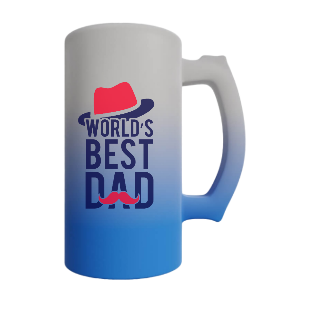 Frosted Beer Mug Blue
