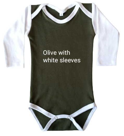 Long sleeve 2-tone custom baby grow