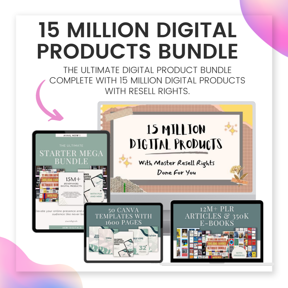 *15 Million + Digital Products & Planner Bundle - Ultimate Digital Products Bundle