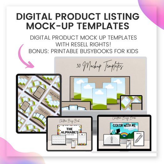 *Digital Product Listing MockUp Templates - With Resell Rights and Private Label Rights plus FREEBIES