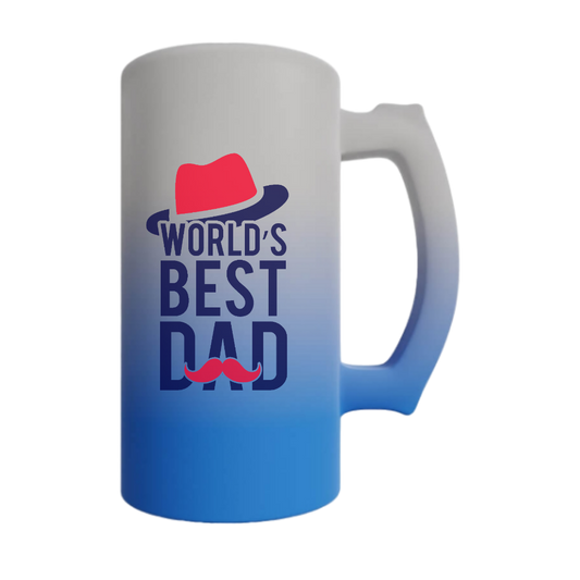 Frosted Beer Mug Blue