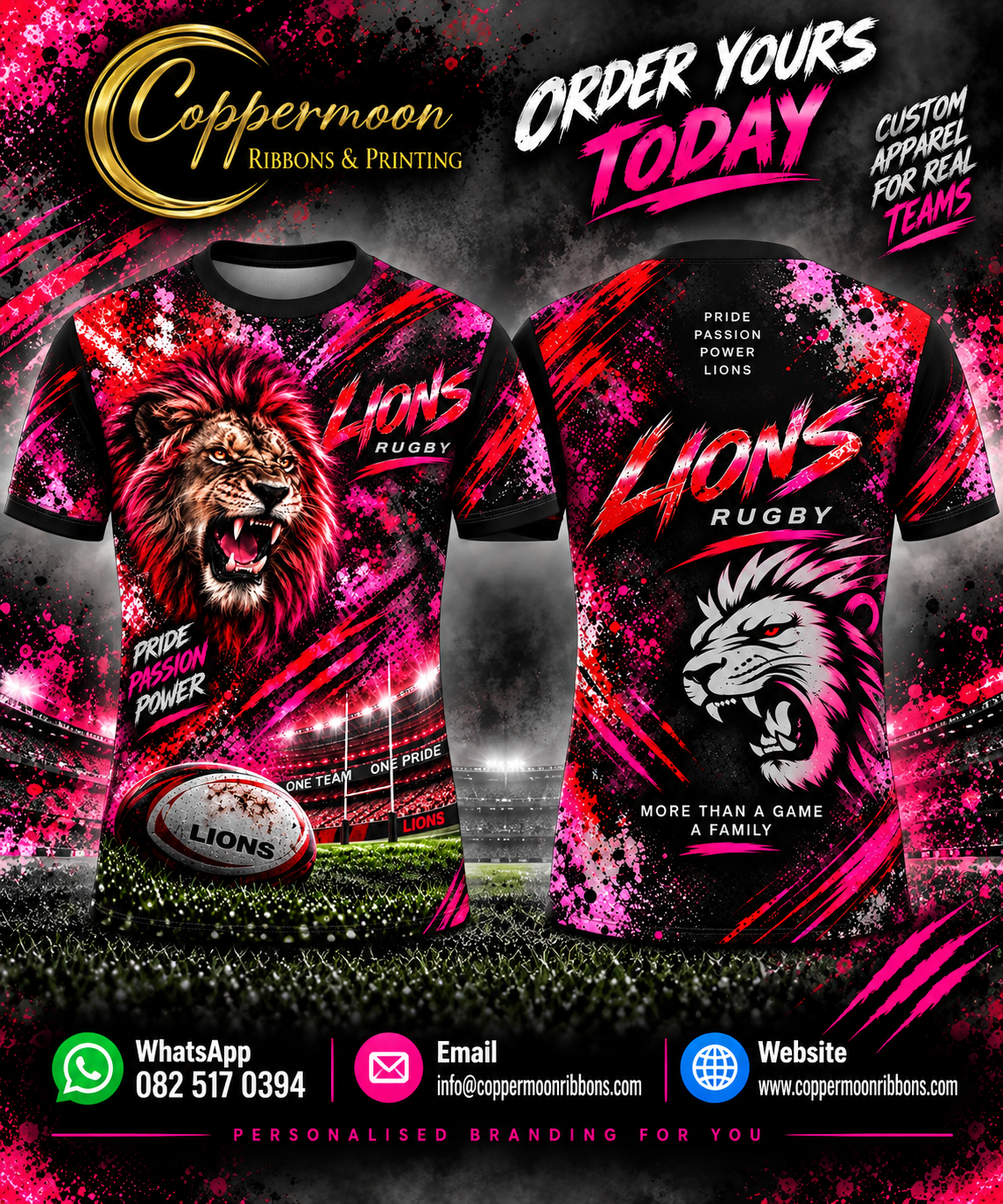 Local Rugby Teams T-shirts PINK COLLECTION