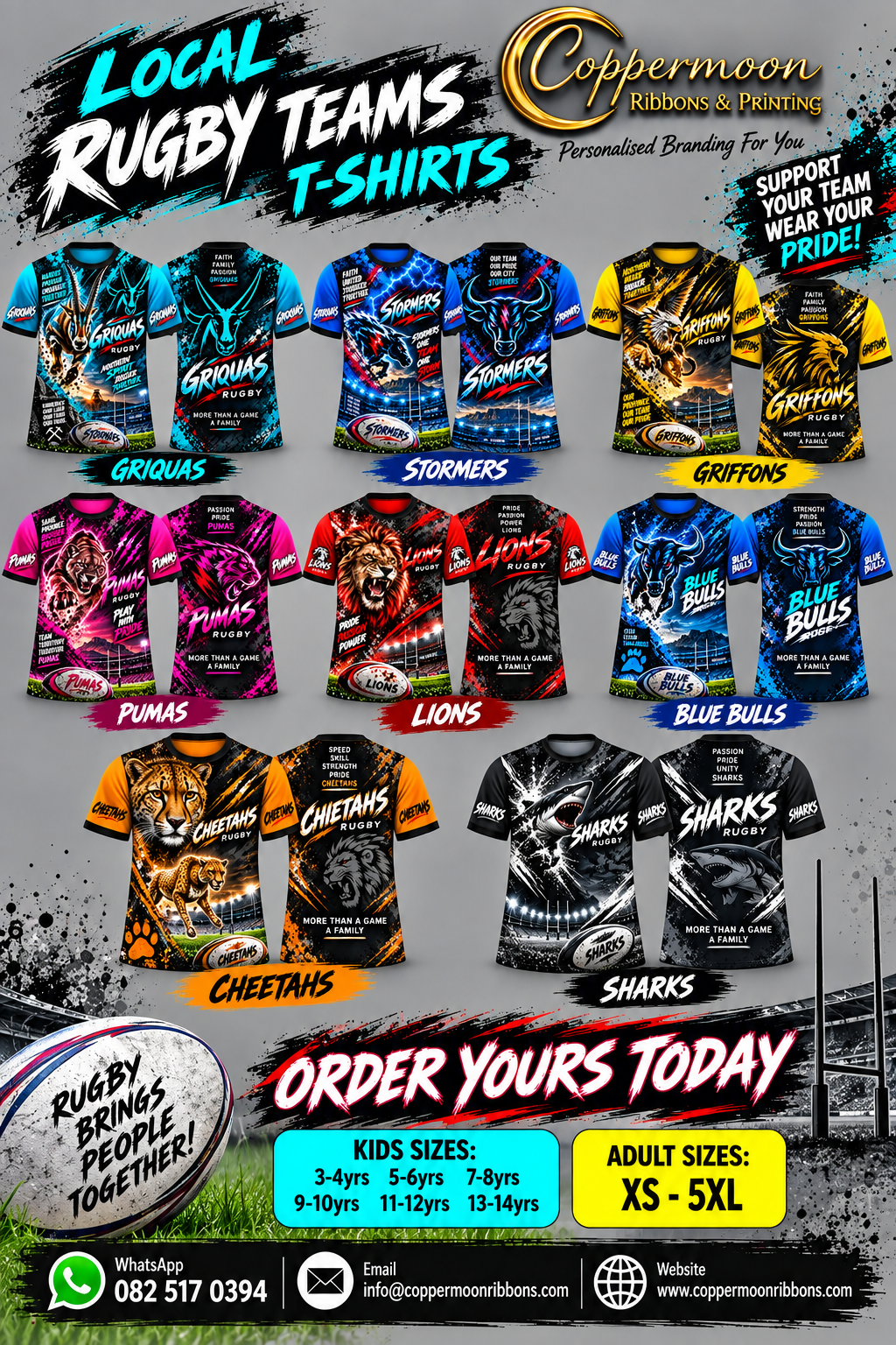 Kids Local Rugby Teams T-shirts